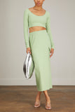 Sunnei Skirts Overlapped Long Skirt in Sage Green