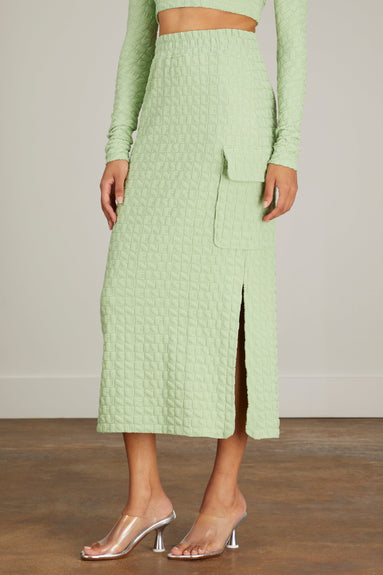 Sunnei Skirts Overlapped Long Skirt in Sage Green