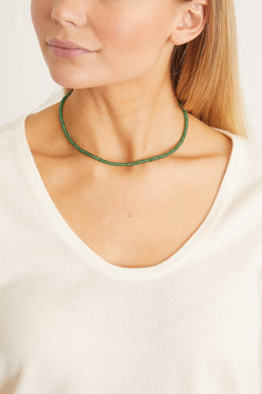 Theodosia Necklaces Heishi Candy Necklace in Aventurine Green Theodosia Heishi Candy Necklace in Aventurine Green