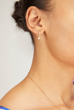 Theodosia Earrings Pave Diamond Huggies with Rock Stud Drop in 14k Gold Theodosia Pave Diamond Huggies with Rock Stud Drop in 14k Gold