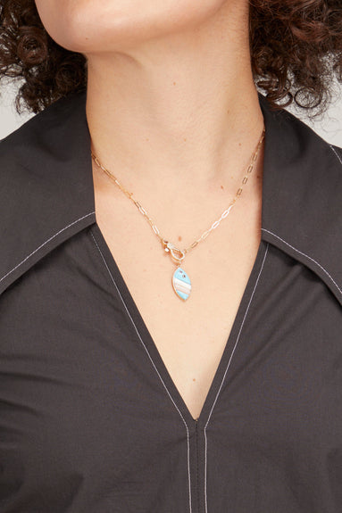 Theodosia Necklaces Surfboard Pendant in Turquoise