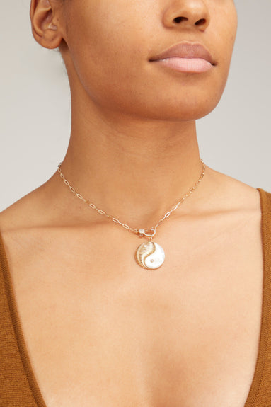 Theodosia Necklaces Ying Yang Pendant in Gold and Mother of Pearl Theodosia Ying Yang Pendant in Gold and Mother of Pearl