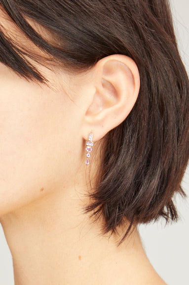 Theodosia Earrings Geometric Stud Earring in Pink Sapphire Theodosia Geometric Stud Earring in Pink Sapphire