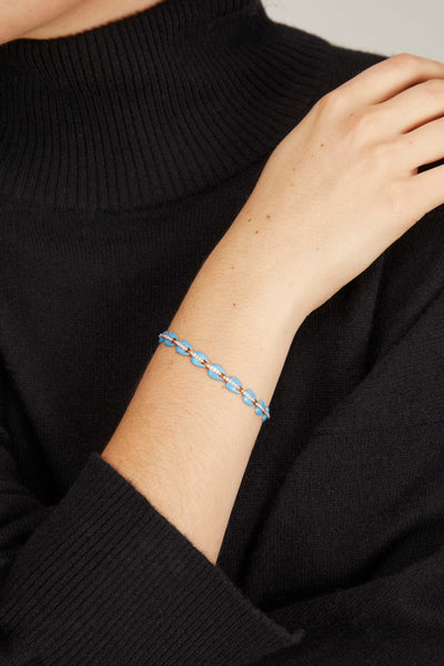 Theodosia Bracelets Tennis Bracelet in Turquoise Enamel