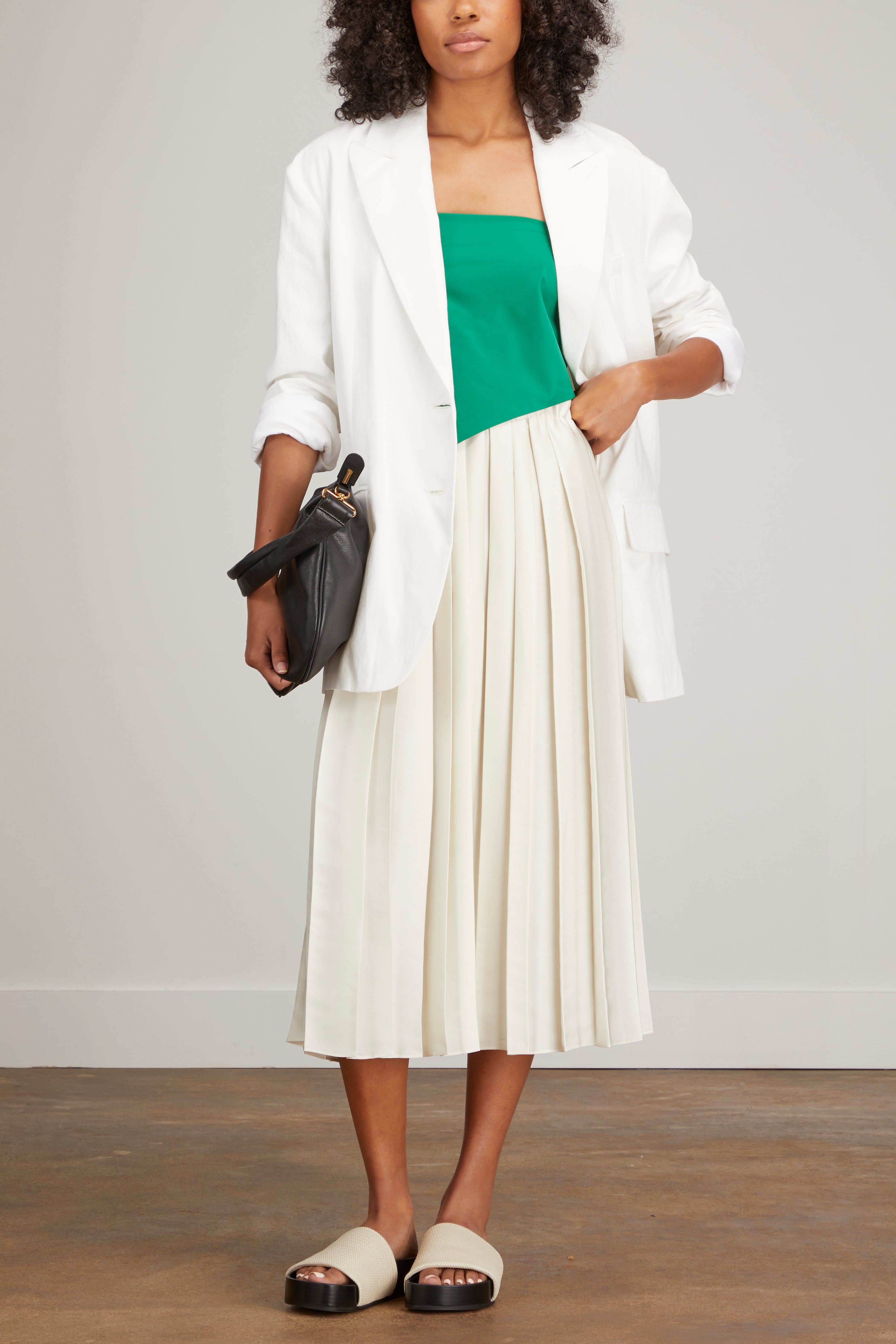 Tibi Jackets Cotton Liam Blazer in White Tibi Cotton Liam Blazer in White