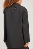 Tibi Jackets Liam Tropical Wool Blazer in Black