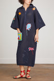 Tibi Dresses Macrame Polo Shirt Dress in Dark Navy Multi