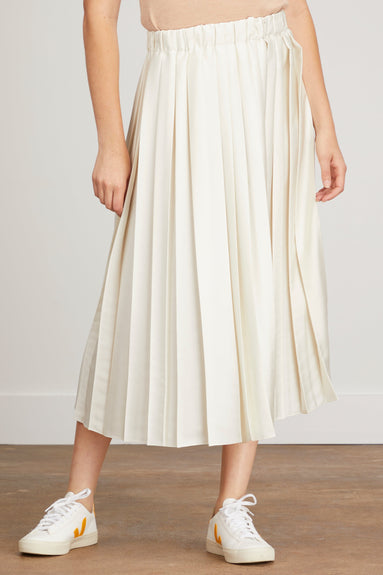 Tibi Skirts Pleated Pull On Skirt in Pearl White