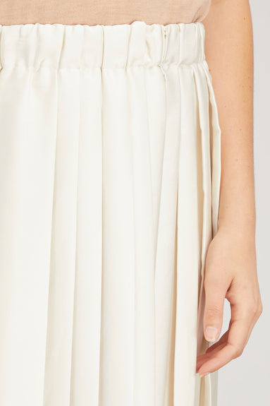 Tibi Skirts Pleated Pull On Skirt in Pearl White