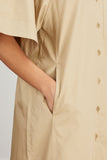 Tibi Dresses Roller Sleeve Shirtdress in Clay