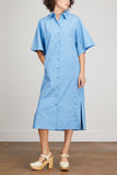 Tibi Dresses Roller Sleeve Shirtdress in Kairi Blue