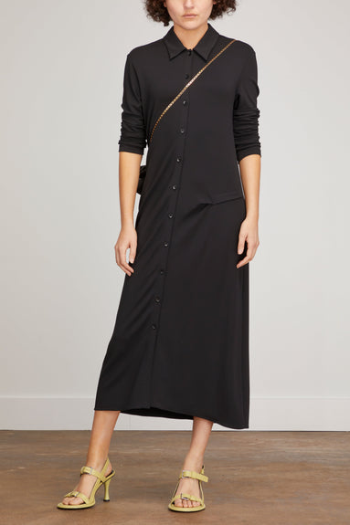 Tibi Dresses Serpentine Jersey Shirt Dress in Black Tibi Serpentine Jersey Shirt Dress in Black