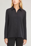 Tibi Tops Soft Drape Slim Shirt in Black Tibi Soft Drape Slim Shirt in Black