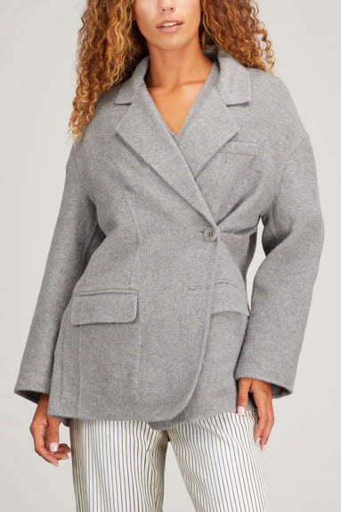Tibi Jackets Angora Liam Blazer in Medium Heather Grey Tibi Angora Liam Blazer in Medium Heather Grey