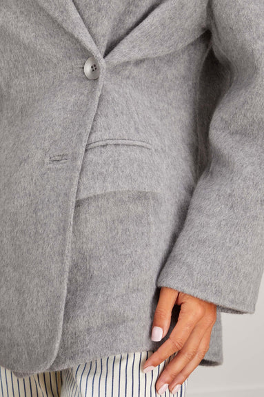 Tibi Jackets Angora Liam Blazer in Medium Heather Grey Tibi Angora Liam Blazer in Medium Heather Grey