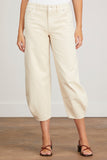 Tibi Pants Garment Washed Twill Brancusi Pant in Ivory