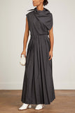 Tibi Tops Italian Sporty Nylon Sleeveless Cocoon Top in Black