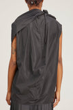 Tibi Tops Italian Sporty Nylon Sleeveless Cocoon Top in Black
