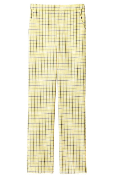Tibi Clothing Marvel Plaid Taylor Pant in Yellow Multi
