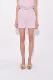 Tibi Clothing Stripe Viscose Twill Pull On Short in Dusty Pink Multi