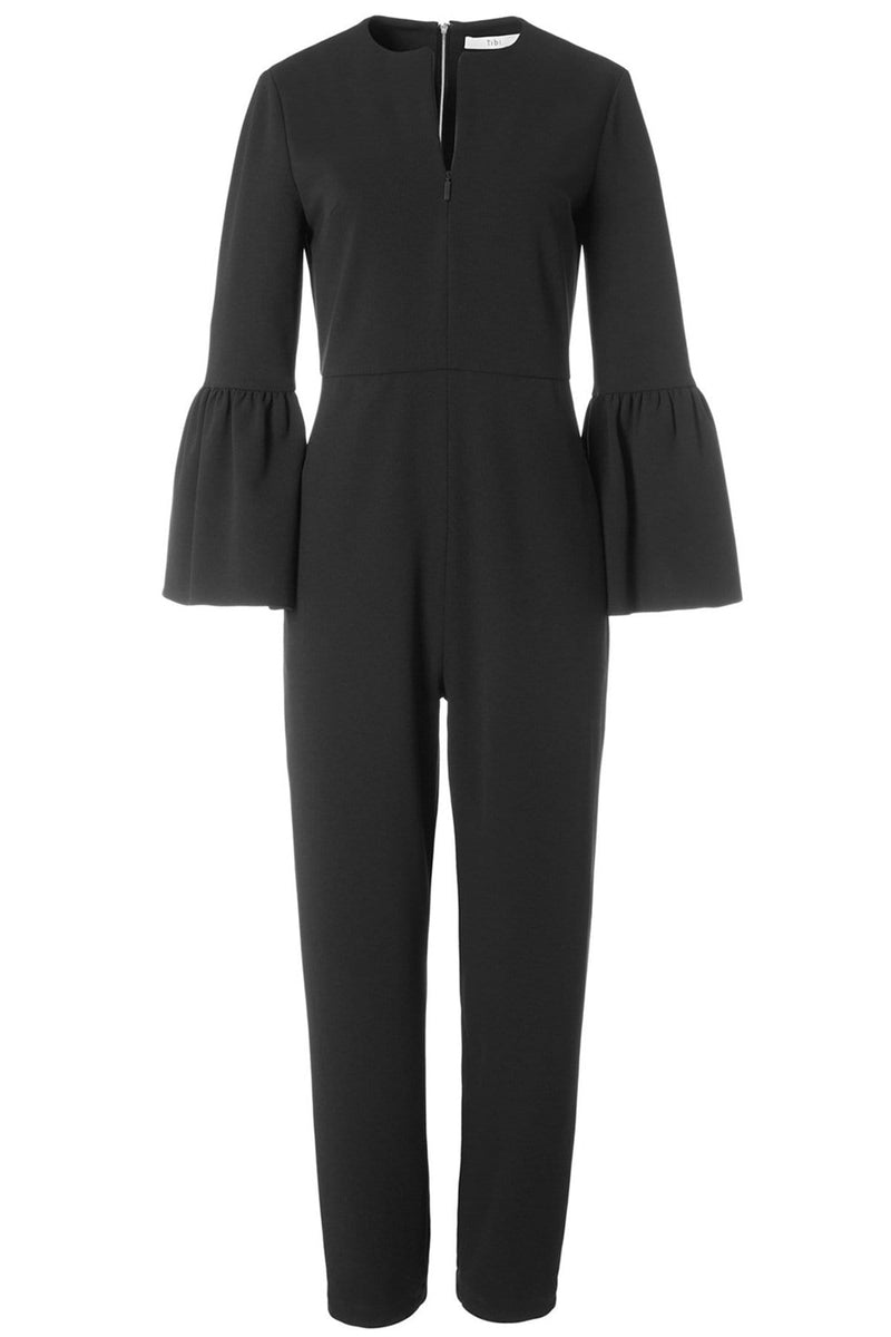 Structured Crepe Bell Sleeve Jumpsuit in Black – Hampden Clothing