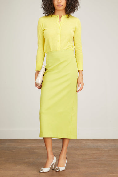Tibi Skirts Structured Knit Pencil Skirt in Geko Green