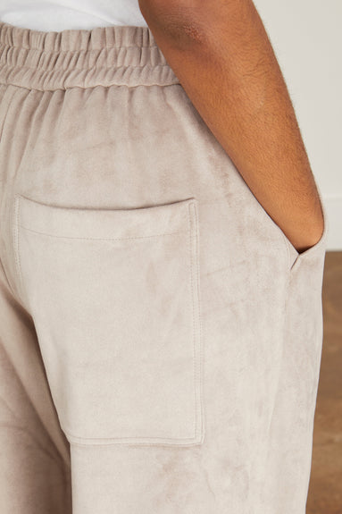 Tibi Pants Ultrasuede Wide Leg Pull On Pant in Grey