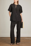 Toteme Tops Fluid Tie Top in Black Toteme Fluid Tie Top in Black