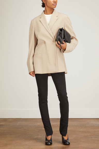 Toteme Jackets Double Breasted Vent Blazer in Beige