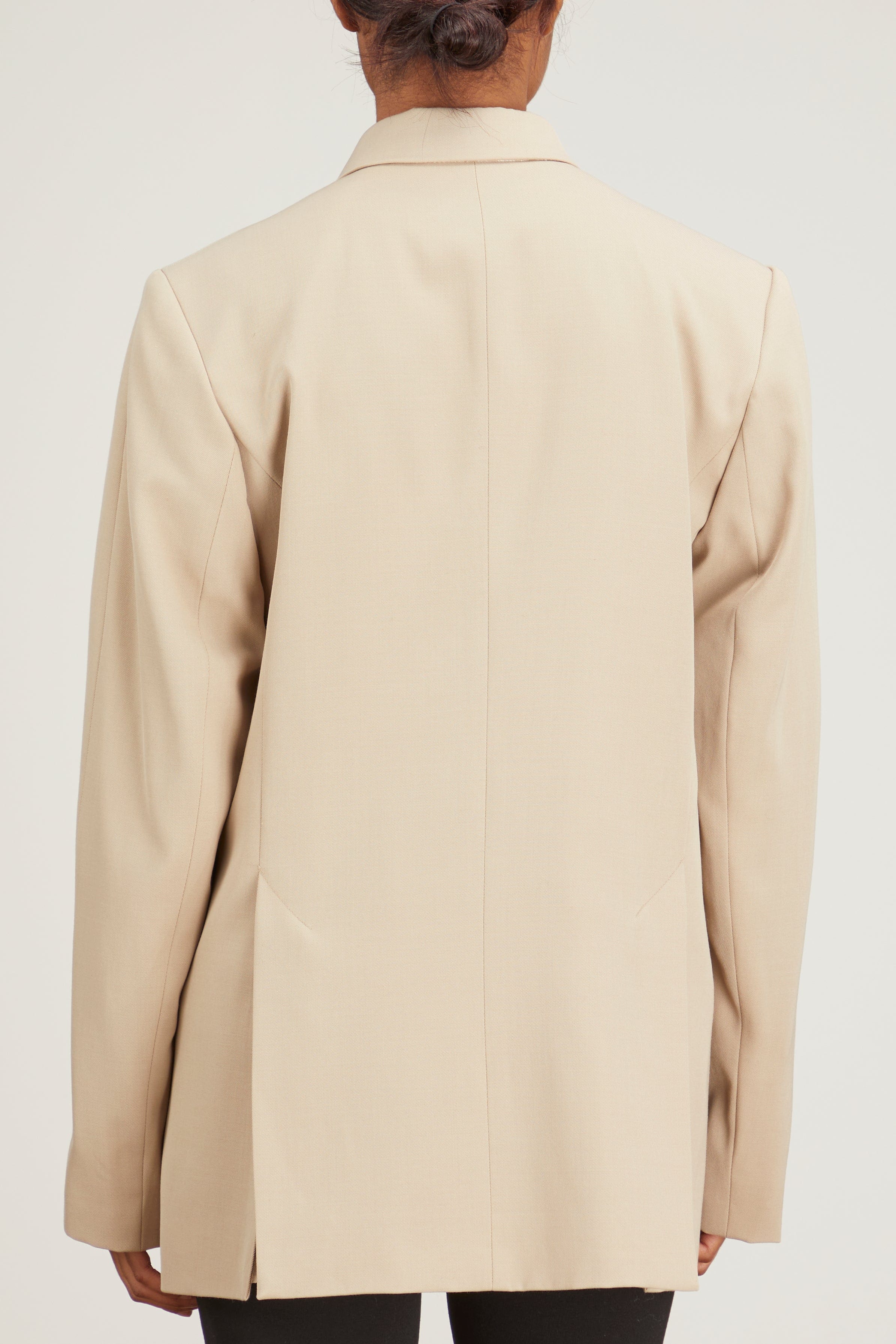 Toteme Jackets Double Breasted Vent Blazer in Beige