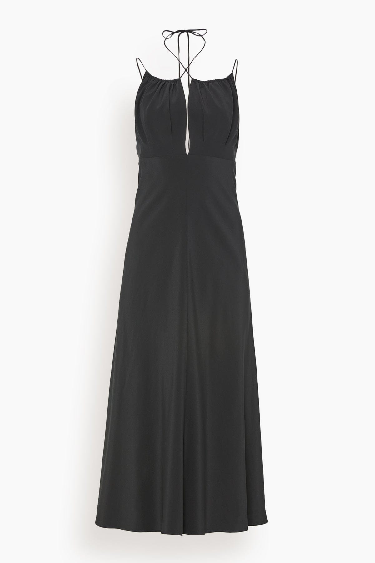 Toteme Dresses Gathered Halterneck Maxi Dress in Black Toteme Gathered Halterneck Maxi Dress in Black