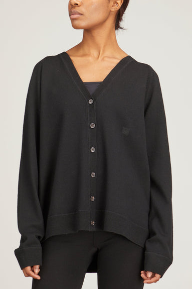 Toteme Sweaters Raglan Sleeve Wool Cardigan in Black