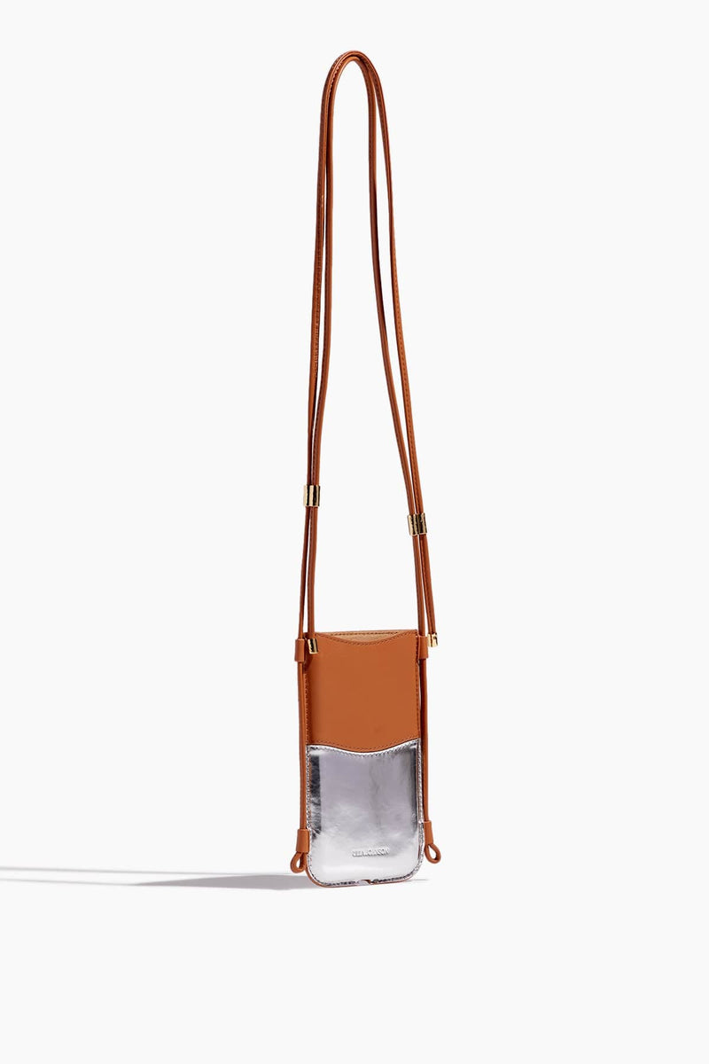 Plat leather crossbody bag