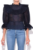 Ulla Johnson Clothing Edna Blouse in Midnight