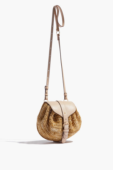 Ulla Johnson Cross Body Bags Paloma Ruched Crossbody in Natural Ulla Johnson Paloma Ruched Crossbody in Natural