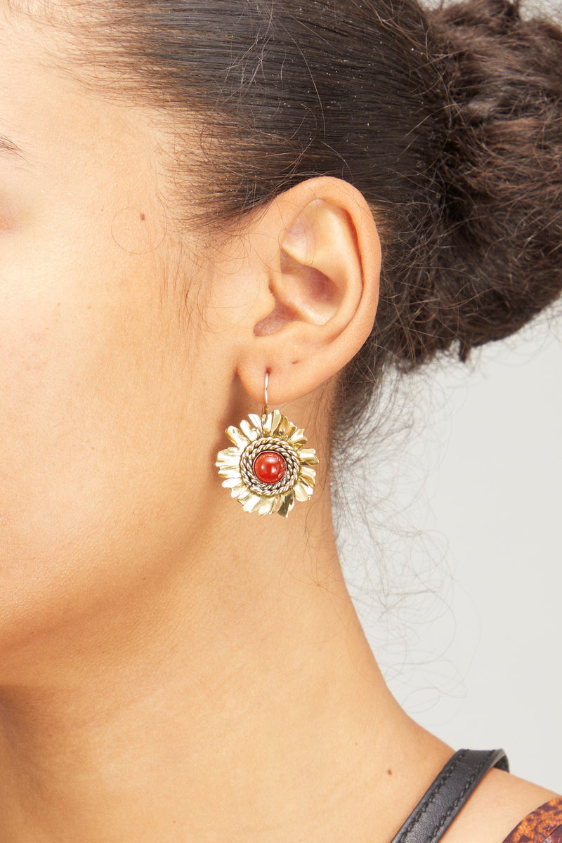 Mini Flower Stud Earring - Brass - Ulla Johnson