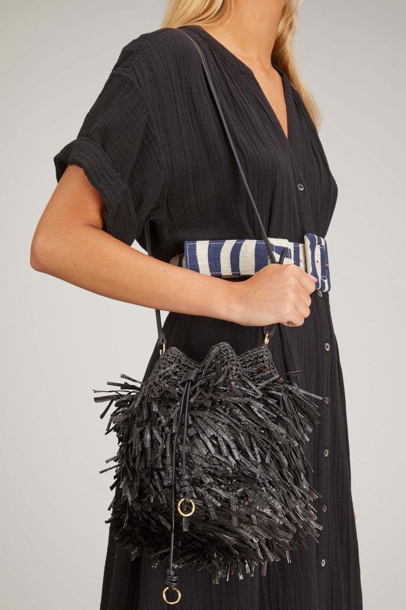 Ulla Johnson Gigi Fringe Drawstring Bucket Bag