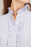 Vanessa Bruno Tops Nicolas Blouse in Blanc/Bleu Vanessa Bruno Nicolas Blouse in Blanc/Bleu