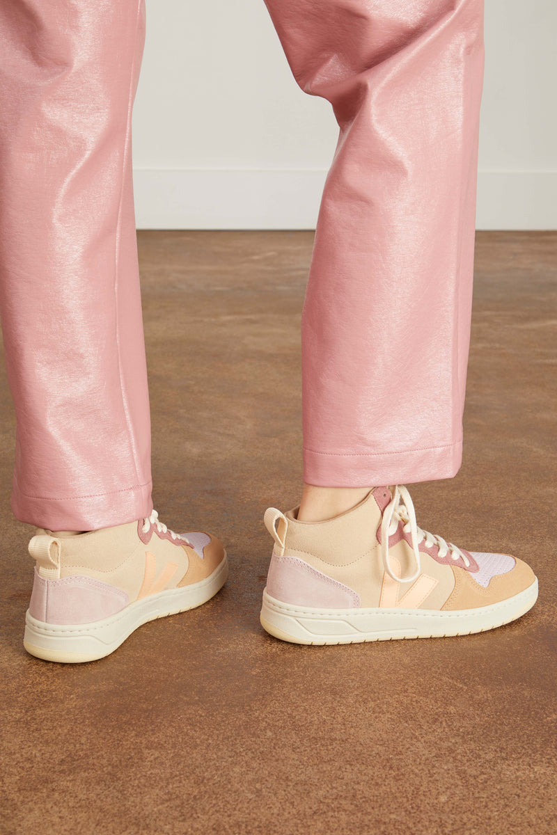 Veja V-15 Suede Sneaker in Multicolor Peach – Hampden Clothing
