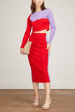 Victor Glemaud Tops Cropped Cardigan in Red/Lilac