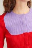 Victor Glemaud Tops Cropped Cardigan in Red/Lilac