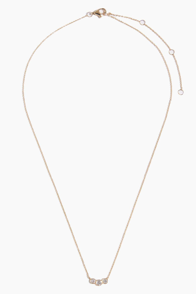 14k Rose Gold Tilted Crescent Moon Diamond Necklace