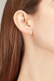 Vintage La Rose Earrings Small Diamond Huggies in 14k Yellow Gold