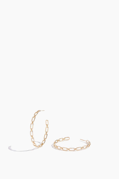 Chain Hoops in 14k Gold