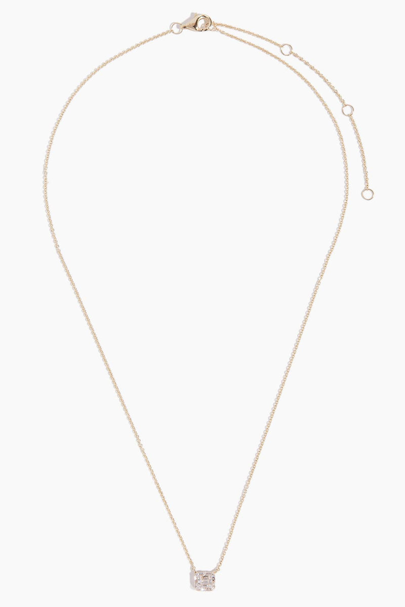 14k Rose Gold Tilted Crescent Moon Diamond Necklace