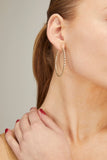 Vintage La Rose Earrings Marquise Wrapped Diamond Hoops in 14k Yellow Gold