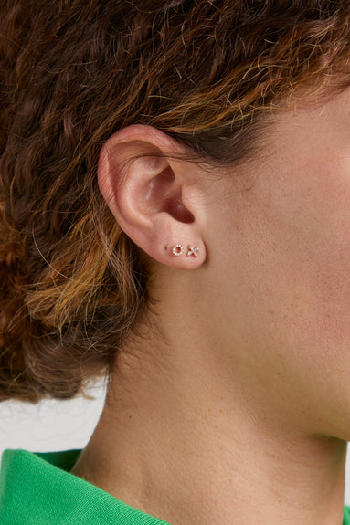 Vintage La Rose Earrings Mini XO Studs in 14K Gold