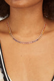 Vintage La Rose Unclassified Rainbow Sapphire Drop Necklace in 14K Yellow Gold