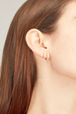 Vintage La Rose Earrings Reversible Diamond Pink Sapphire Huggies in 14k Yellow Gold