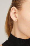 Vintage La Rose Earrings Diamond Dot Bar Single Stud in 14k Yellow Gold